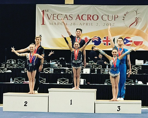 Acrobatic Mixed Pair Theo and Mila win Gold Medal in Las Vegas