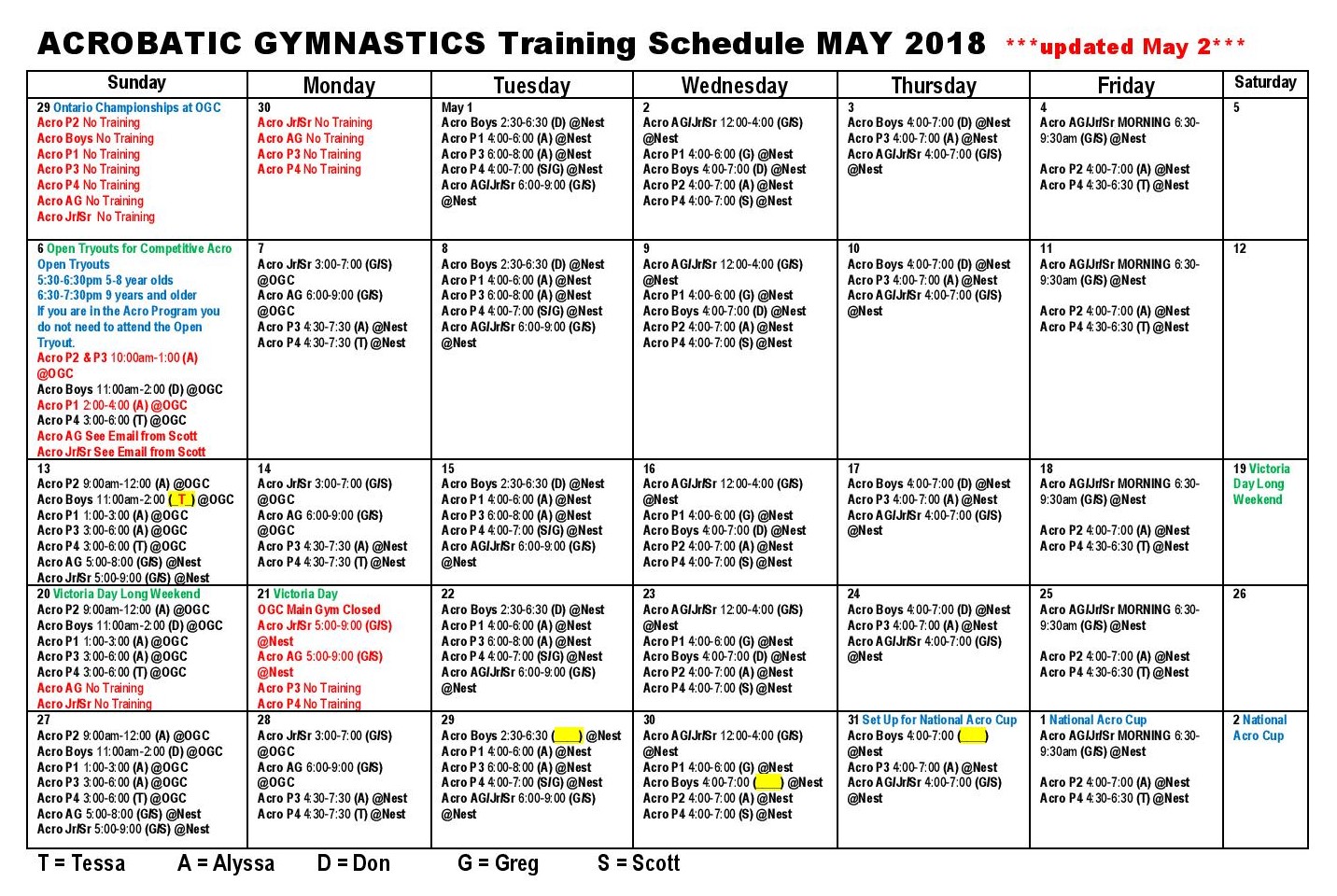 2018 5 acrogym trainsched