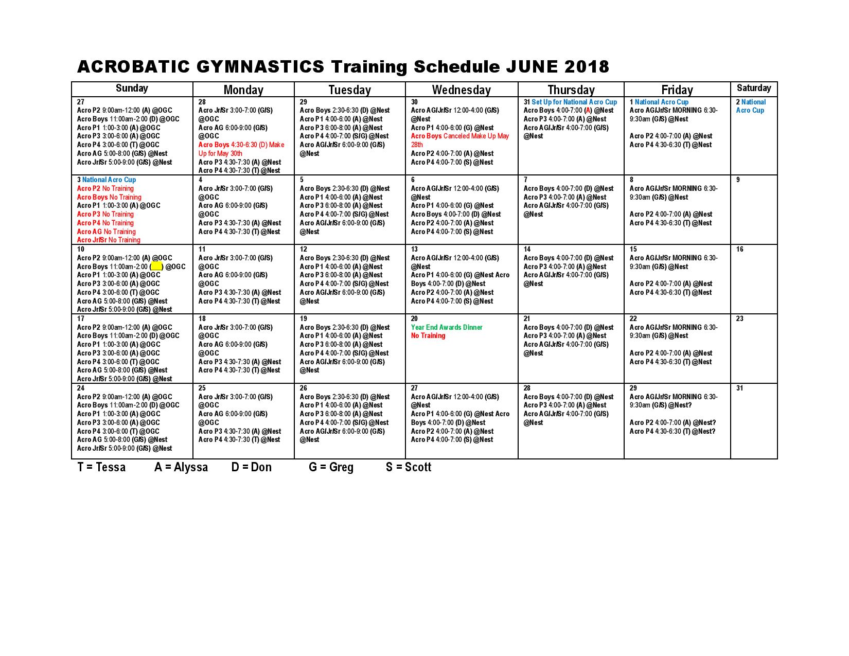 2018 6 acrogym trainsched